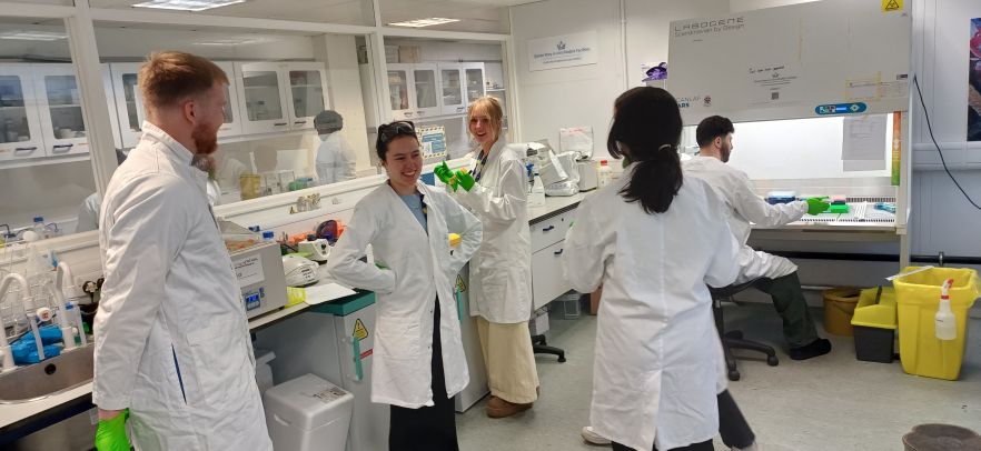 Students undergoing organ-chip training